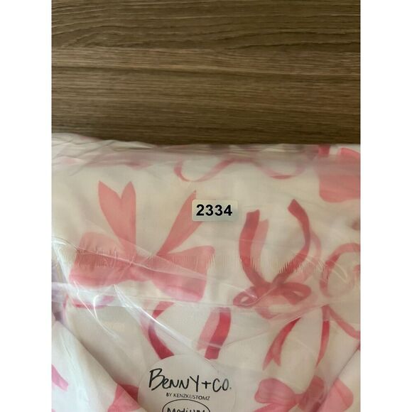 Benny + Co By KenzKustomz Bow Print Pajamas Two Piece AOP Long Sleeve Sz M - Picture 11 of 11
